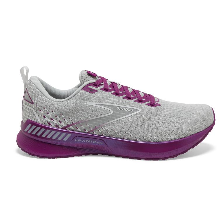 Brooks Levitate GTS 5 Springy Women's Road Running Shoes - Grey/Lavender Purple/Baton Rouge (50298-A
